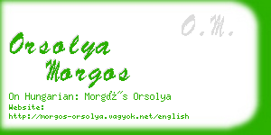 orsolya morgos business card